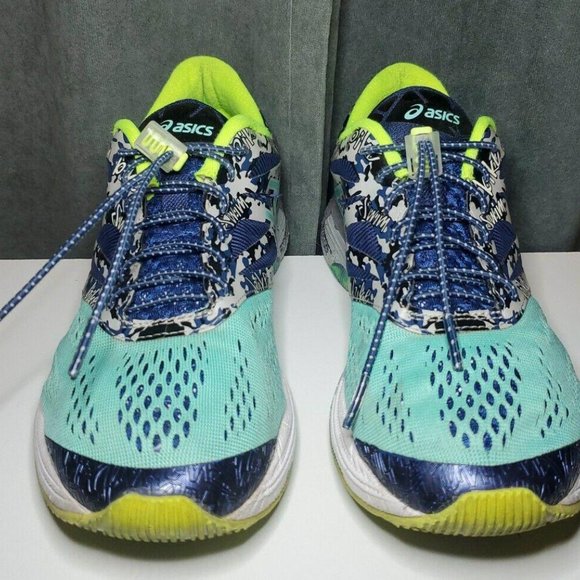 ASICS Gel-Noosa Tri 10 T530N Indigo Blue Aqua Mint Running Shoes Mens 7 - Picture 3 of 9